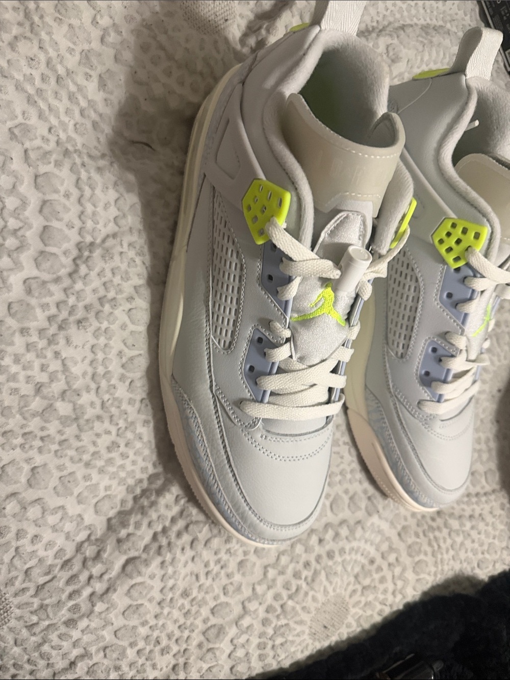 Mens lite baby blue and Neon Green Athletic Sneakers